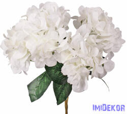  Hortenzia 5 ágú selyemvirág csokor 49cm magas - Fehér