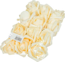  Polifoam rózsa fej virágfej habvirág 6 cm vanília habrózsa