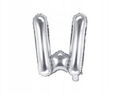Party Deco Fólia lufi, "w" betű, 35cm, ezüst