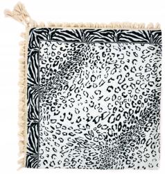 Szaleo Női kendő Wild Fringes nagy, pantermintás, rojtokkal, Ecru (sz23409v1-2)