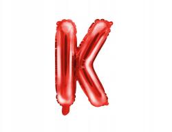 Party Deco Fólia lufi, K betű, 35cm, piros