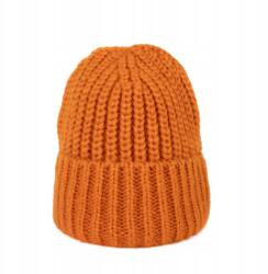 Art of Polo Női Narancssárga Beanie Sapka, Felhajtott Szegéllyel, Vastag Kötésű Lengyel