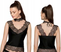 Róża Sija Csipkés Póló, Choker, Size 42, fekete