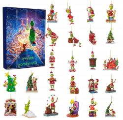  Adventi Naptár Grinch figurákkal, 24 db figura, műanyag (6978719490945)