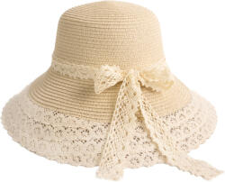 Szaleo Divia női sapka romantikus cottage boho csipkével Világos bézs