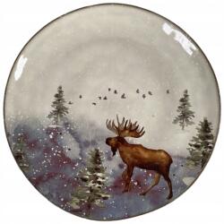 Skandi. pl Ebédlő Tányér, 28cm, szürke jávorszarvas, kő, mosogatógépben mosható (39601)