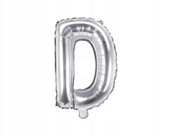 Party Deco Fólia lufi, ''D'' betű, 35cm, ezüst