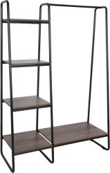 Mobikon Raft 4 polite mdf nuc si metal negru Robyn 101x40x150 cm (0000288697deco) Raft