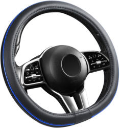 Autolife Bőrhatású Kormányvédő 38cm / kék betétes "D" típusú 00849 (00849) - autolife