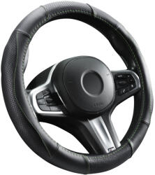 Autolife DW-5055G Valódi bőr kormányvédő szellőző lyukacsos Zöld varrásos mintával (00993) - autolife