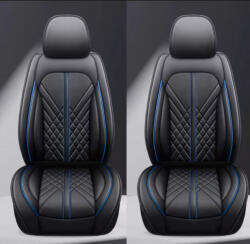 Autolife 11 részes Prémium minőségű Műbőr üléshuzat szett - Légzsákos - Osztható - Fekete/Kék színben 80188 (02140)