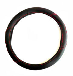 Autolife Bőrhatású kormányvédő piros varrással 38cm (KV-2127R) - autolife