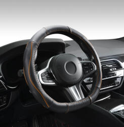 Autolife DW-5056OR "D" Valódi bőr kormányvédő szellőző lyukacsos Narancs betétes mintával (00320) - autolife