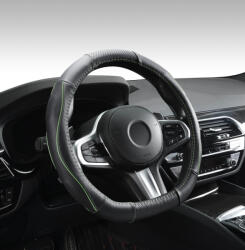 Autolife DW-5056G "D" Valódi bőr kormányvédő szellőző lyukacsos Zöld betétes mintával (00382) - autolife