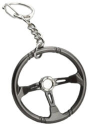 Autolife 80353 W16362-9 Sportkormány kulcstartó fémből - Grafit színben (80353) - autolife