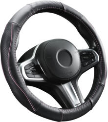 Autolife DW-5056P Valódi bőr kormányvédő szellőző lyukacsos PINK betétes mintával (01969) - autolife