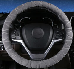 HD Szürke plüss kormányvédő 38 cm KV-HL2185G, (2185G) - autolife