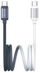 USAMS BICOLOR adatkábel (Type-C - Type-C, 60W, PD gyorstöltő, 120cm) FEKETE/FEHÉR (SJ756USB01)