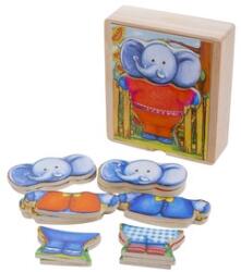  Elefant de îmbrăcat din lemn 14 x 12 x 4 cm (HJD932076)