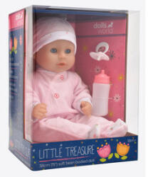 Dolls World Baba, comoară mică, 38 cm, corp tip sac de boabe (78334) Papusa