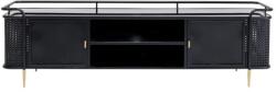 Kare Comoda Tv Din Otel Negru Cu Blat De Sticla Fence 160x48 Cm (ess-36495) Comoda