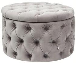 Kare Taburet Desire Round Catifea Argintiu (ess-35136)