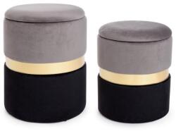 Bizzotto Set 2 Poufuri Polina Grey-black (ess-35299)