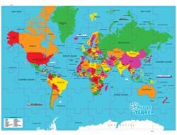 Dino DINO: Puzzle hartă mondială în limba maghiară, 82 de piese (731523) Puzzle