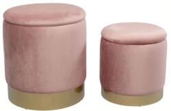 Kare Taburet Cu Depozitare Cherry Roz Alama (2/set) (ess-35116)