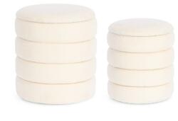 Bizzotto Set 2 Poufuri Katerina White Boucle (ess-35251)