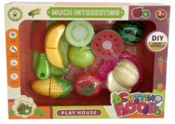  Set de 14 piese cu fructe și legume din plastic tăietor (510406952) Bucatarie copii