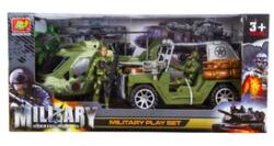  Set de joacă cu mașină militară de teren și elicopter (HW-S3504)