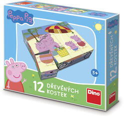 Dino Cuburi din lemn pentru povești 12 buc - Peppa Pig (641402)