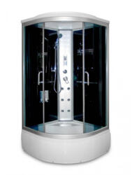 Aqualife BRILL 8810A Zuhanykabin 100x100x215 cm / Trópusi tetővel / fekete hátfallal /íves (155)