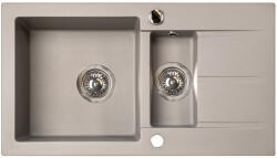 Marmorin Isao 1 medencés, szögletes mosogató gyümölcsmosóval és csepegtetővel - Taupe gray (470513026) (470513026)