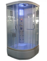 Aqualife BRILL 8810A Zuhanykabin 100x100x215 cm / Trópusi tetővel / fehér vagy fekete hátfallal /íves (8)