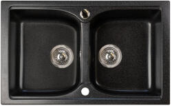 Marmorin Lukka szögletes gránit mosogató - Fekete színben (140203002) (140203002)