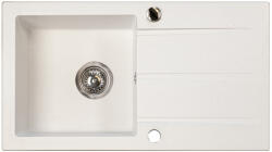 Marmorin Isao szögletes gránit mosogató csepegtetővel - Fehér színben (470113006) (470113006)