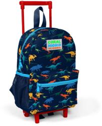 Coral High Ghiozdan tip troller cu 2 compartimente, Coral High, bleumarin cu dinozauri