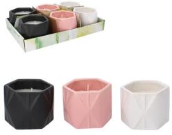 Garden Line Citronella illatú kerámia gyertyatartós dekor gyertya, 11, 5×9 cm, mix színek (1228)