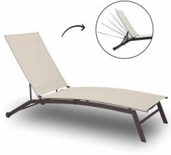 Garden Line Összecsukható kerti napozóágy, bézs textilén, 195×63×90 cm (141)