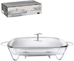  Üveg tál 3, 6 l rozsdamentes acél fedővel és melegentartóval (4679)