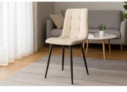  Modern bézs velúr étkezőszék, pikézett háttámlával, 44×54×88, 5 cm (4811)