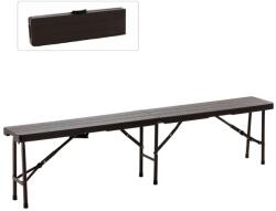 GardenLine Összecsukható kempingpad 180×25×43 cm, barna, HDPE ülőfelülettel (284)