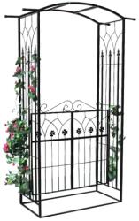 Garden Line Fekete acél kerti lugas kapuval, 106×50×217 cm (474)