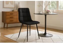  Fekete bársony kárpitozású, steppelt modern étkezőszék 88, 5 cm, 120 kg (4808)