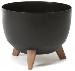  Roma fekete műanyag tál, 24 cm átmérő (5851)