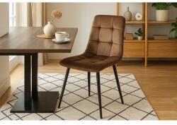  Barna modern bársony szék steppelt háttámlával 44×54×88, 5 cm (4807)
