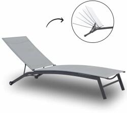 Garden Line Összecsukható kerti napozóágy 195×63×90 cm, szürke textilén (110)