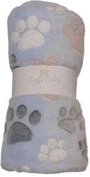 Soffi Baby Baby takaró plüss dupla kék tappancsos 75x100cm (PATURA SOFFI ALBASTRU CU AMPRE-69106576)